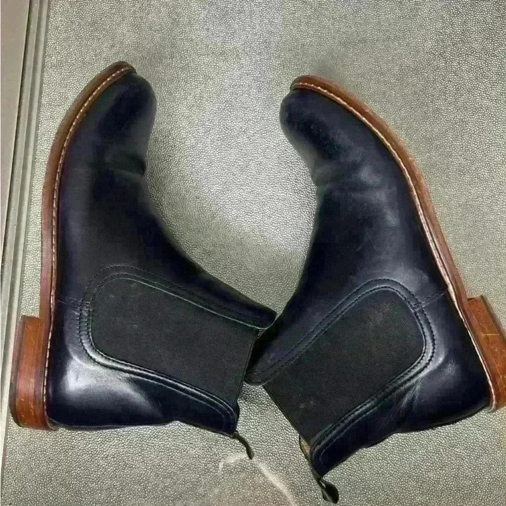 OTISOPSE Italian Leather Chelsea Ankle Boots Black Size 6